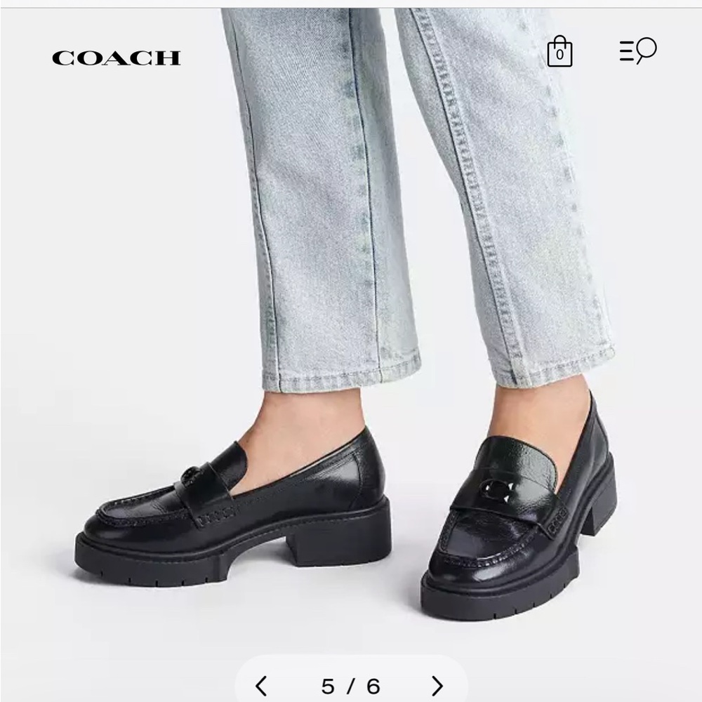 Coach Black Penny Loafers Modern Flats
